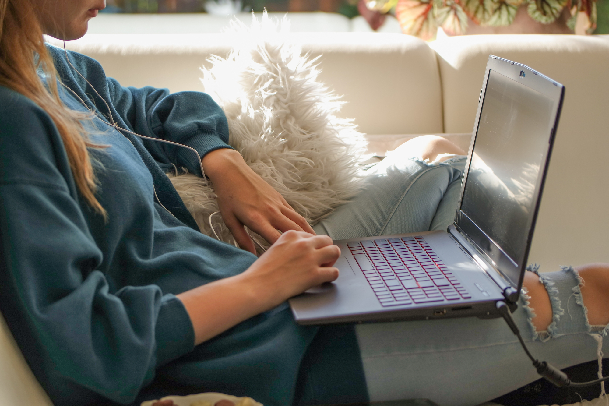 Woman on a laptop